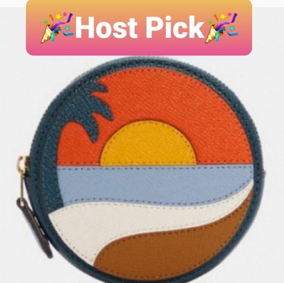 🧜‍♀️TRADED🧜‍♀️🎉10xHP🎉Coach Beach Postcard Coin Case - Picture 2 of 15